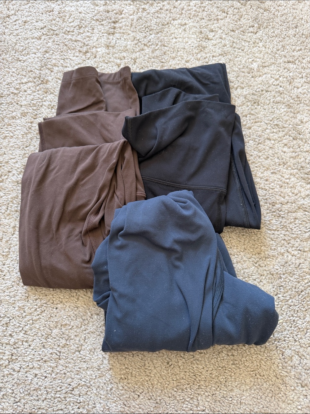 All in Motion Everyday Soft Leggings Bundle - Black, Brown, Navy Small